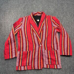 Wrapper USA Vintage Southwestern Striped Blazer Jacket Red Multi Size L 26LRR